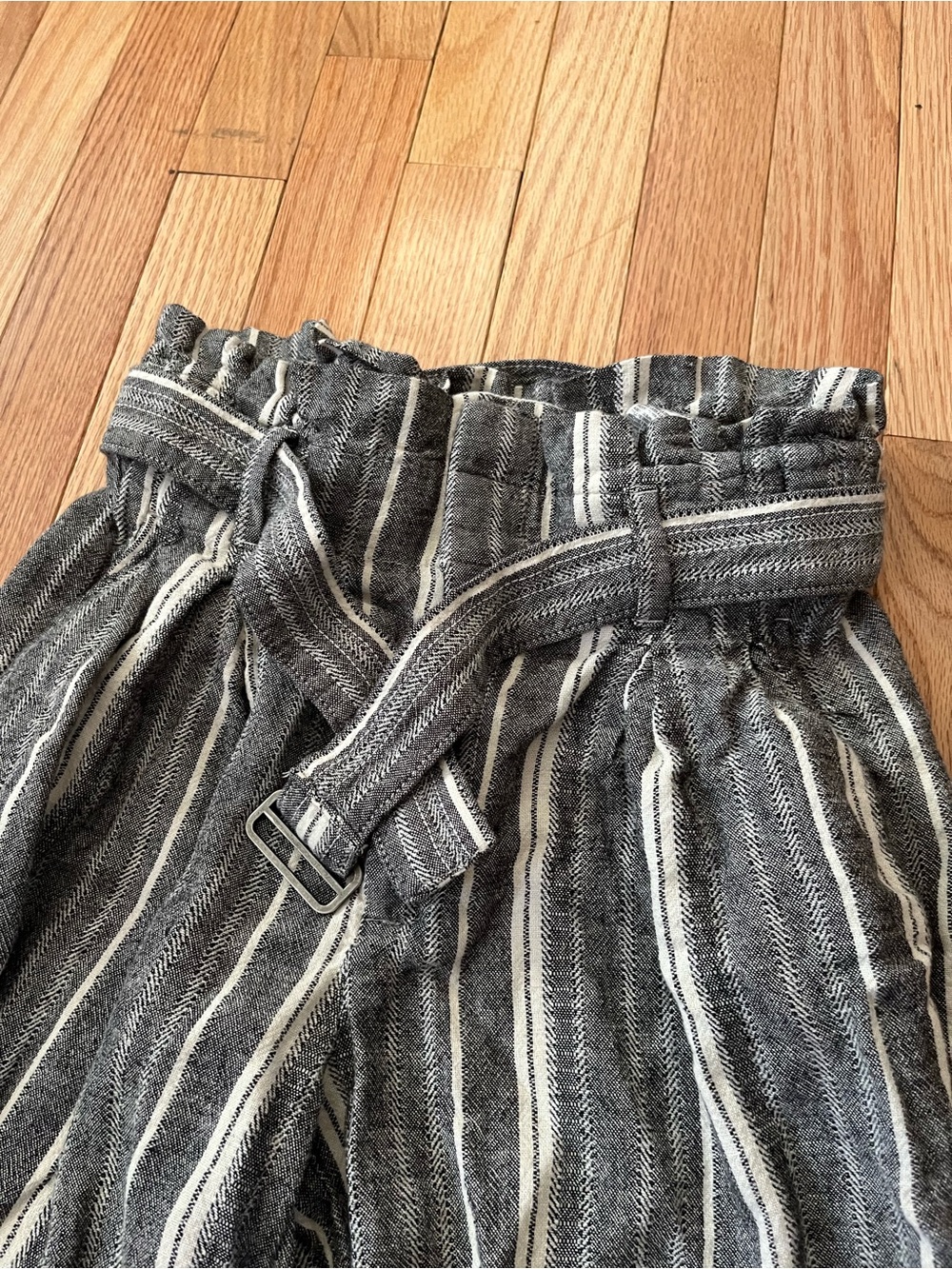 Banana Republic Black and White Striped Linen Wide Leg Pants 0 Euro Summer Beach - Picture 2 of 9
